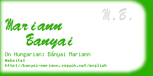 mariann banyai business card